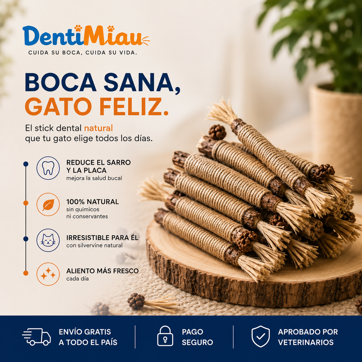 DentiMiau™ | Pack de Sticks Dentales para tu gato