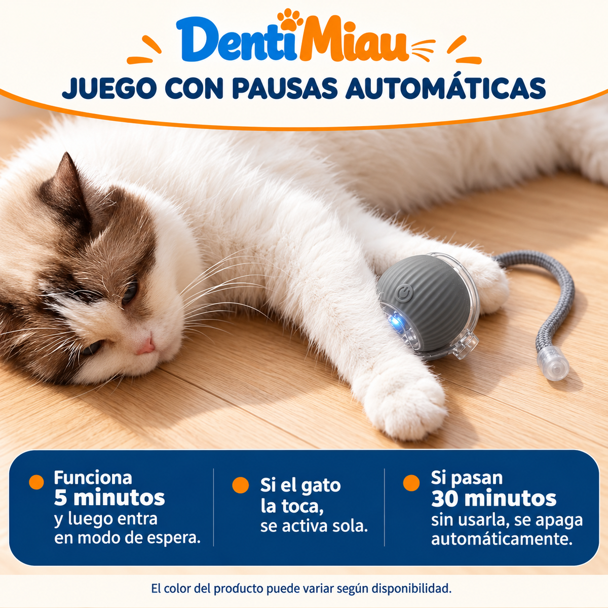Juguete Pelota Interactiva Inteligente Recargable Para Gatos