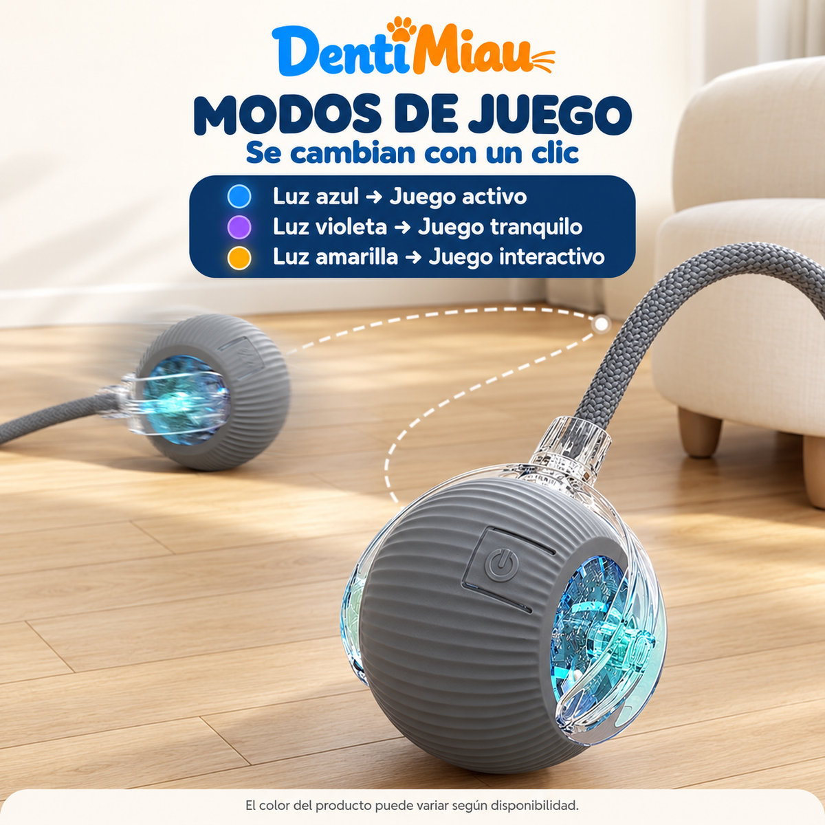 Juguete Pelota Interactiva Inteligente Recargable Para Gatos