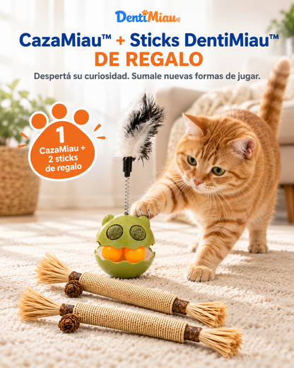 CazaMiau™ | Juguete Interactivo con Catnip + Sticks DentiMiau De Regalo