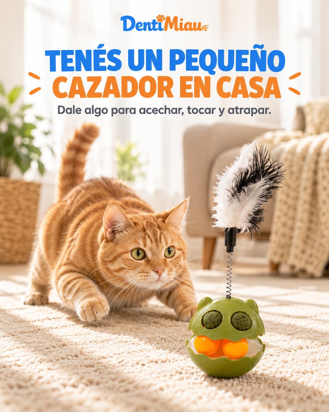 CazaMiau™ | Juguete Interactivo con Catnip + Sticks DentiMiau De Regalo