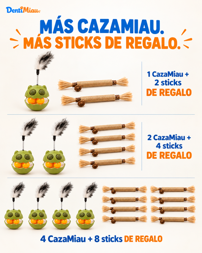 CazaMiau™ | Juguete Interactivo con Catnip + Sticks DentiMiau De Regalo