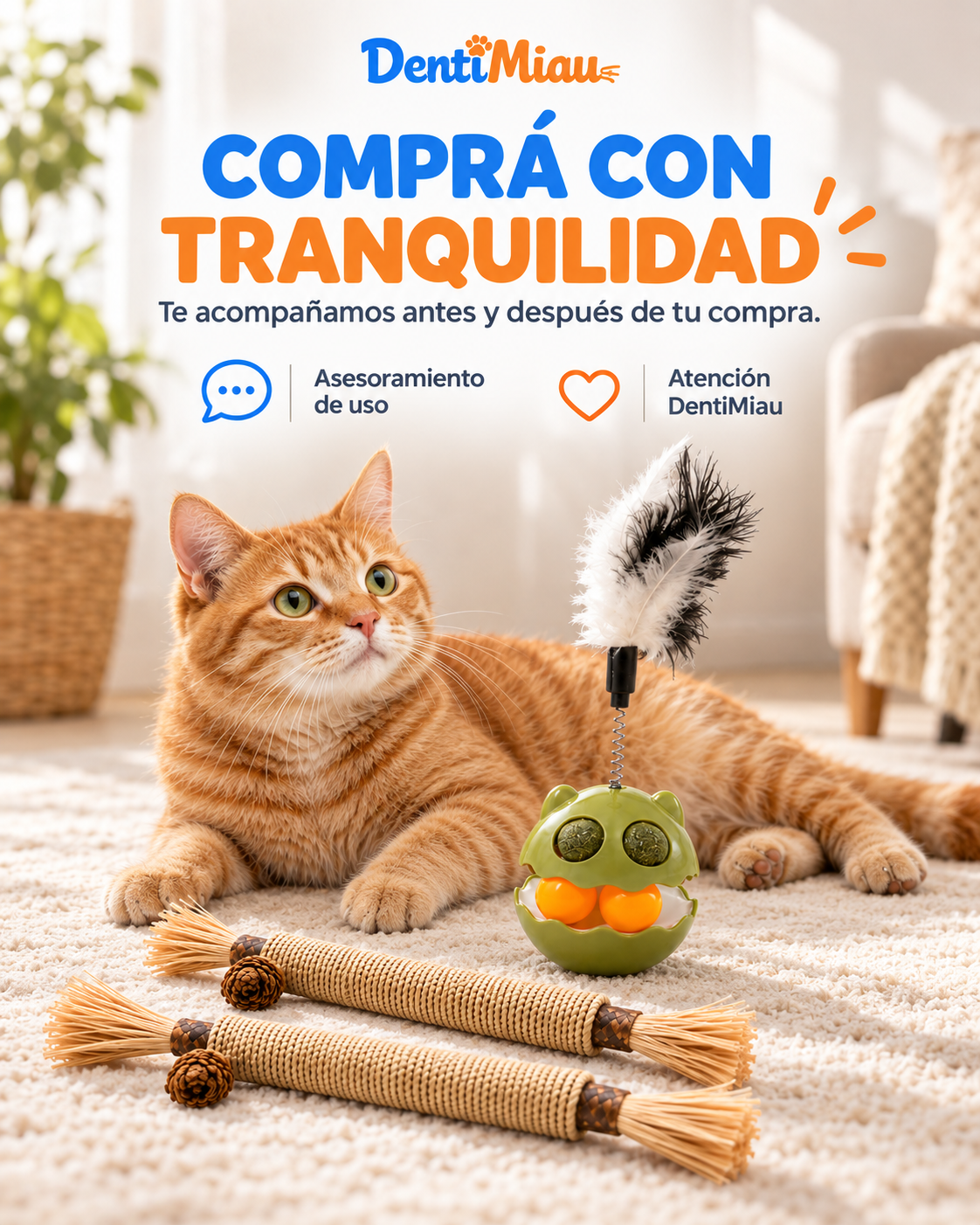 CazaMiau™ | Juguete Interactivo con Catnip + Sticks DentiMiau De Regalo